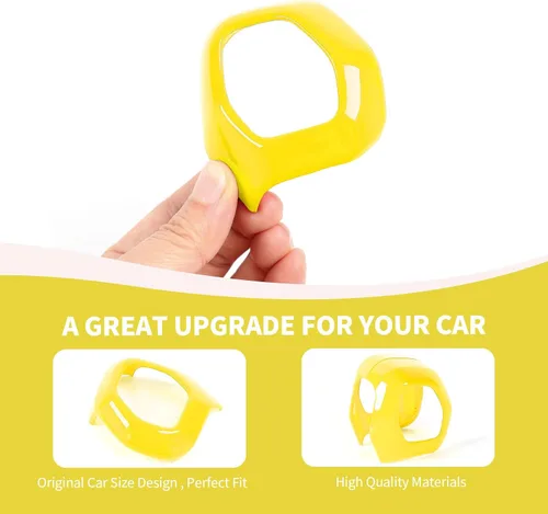 Vista 6 de RAZPOY Cubierta de la perilla de la palanca de cambios compatible con accesorios interiores Ford Bronco 2021-2024, color amarillo