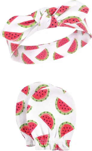 Vista 14 de Hudson Baby Conjunto de diadema de algodón y manoplas para rascar para bebé