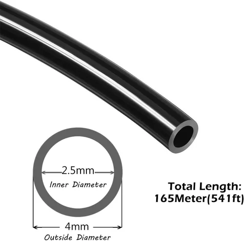Vista 3 de Beduan Tubo de tubo neumático, 0.157 in x 0.098 in, negro, 541 pies/541.3 ft, tubo de manguera de poliuretano para transferencia de fluidos
