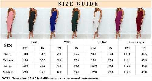 Vista 6 de PRETTYGARDEN Vestidos de verano para mujer, sexy, con tirantes delgados, dobladillo dividido, sin mangas, con cremallera, para cóctel, vestido midi