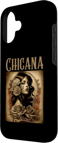 Vista 2 de iPhone 16 Chicana Style Tattoos Clothes Women Mexican American Latina Case