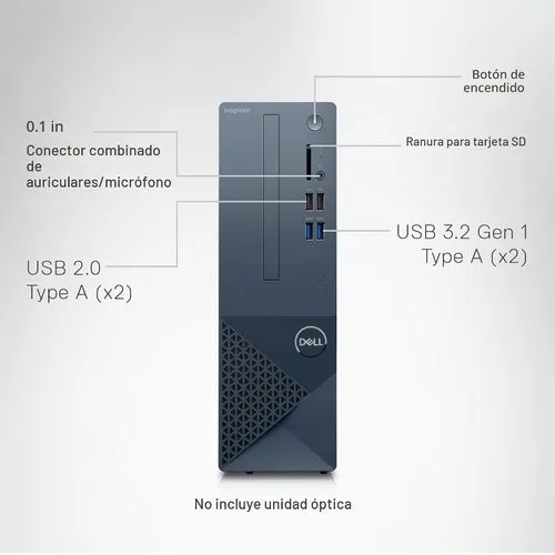 Vista 5 de Dell Inspiron 3020S Desktop - Procesador Intel Core i5-13400, RAM DDR4 de 16 GB, SSD de 512 GB + disco duro de 1 TB, gráficos Intel UHD 730, Windows