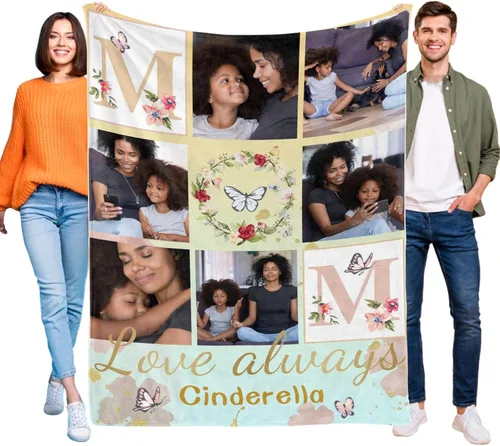 Vista 21 de Artsadd Manta personalizada con foto, mantas personalizadas para papá y abuelo, regalos del Día del Padre, manta conmemorativa para la familia
