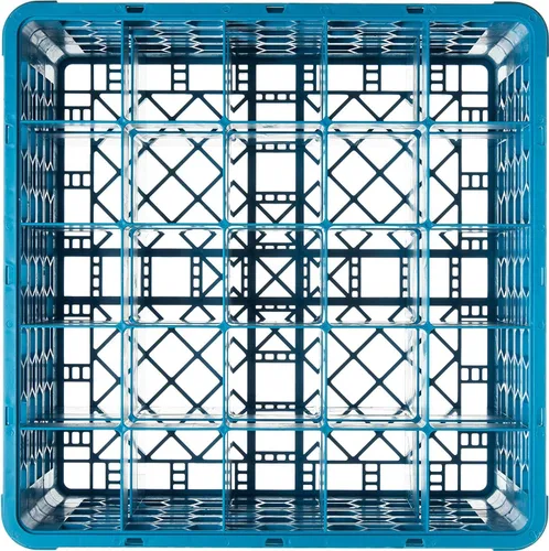 Vista 2 de Carlisle FoodService Products OptiClean Estante de Plástico con 25 Compartimentos para Vasos Divididos, Azul, 8.72