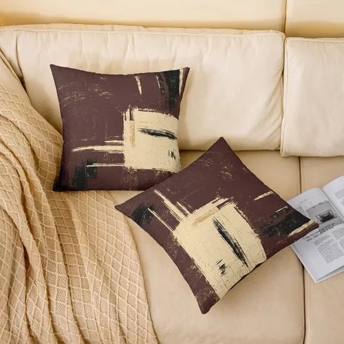 Vista 14 de Juego de 2 fundas de almohada abstractas de 16 x 16 pulgadas para niños, niñas, adolescentes, decoración de dormitorio, moderna a rayas, decoración