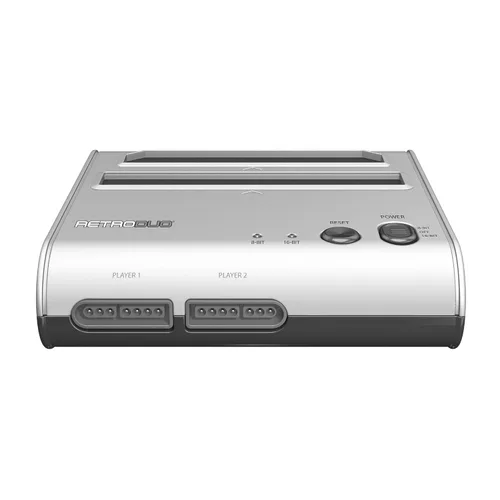 Vista 4 de Retro-Bit Retro Duo 2 in 1 Console System - for Original NESSNES Super Nintendo Games - SilverBlack