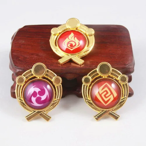 Vista 5 de Genshin Impact Vision Broche Pines Broche luminoso Ojo de Dios Accesorios para proyectos de juego para mujer