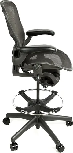 Vista 3 de Herman Miller Taburete de dibujo Aeron tamaño B con anillo de dibujo de mercado posterior, aluminio