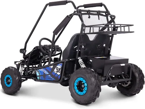 Vista 3 de MotoTec Mud XL 60v 2000w Electric Go Kart Full Suspension Blue Azul