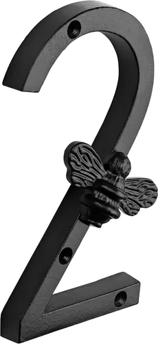 Vista 8 de Brass bee Número de casa con diseño de abeja Placa moderna de 5 pulgadas para letreros de puerta Números de dirección de casa de calle, metal