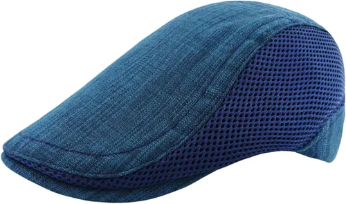 Vista 11 de Gorra plana de algodón de lino para hombre Newsboy de verano B31 - Beige