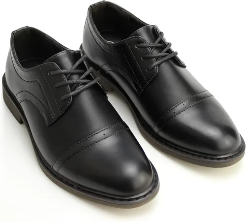 Vista 3 de Hawkwell Zapatos de vestir para niños con punta de ala clásicos y formales (niños pequeñosniños grandesjóvenes), 0 Little Kid