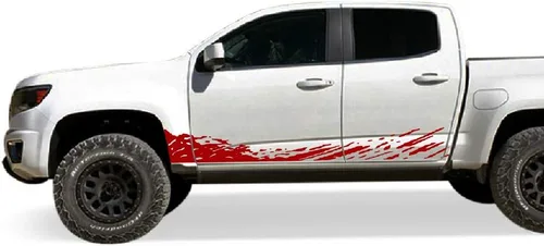 Vista 7 de Calcomanía de vinilo para salpicaduras de barro, diseño gráfico compatible con Chevrolet Colorado 2023-presente (3439) (negro)