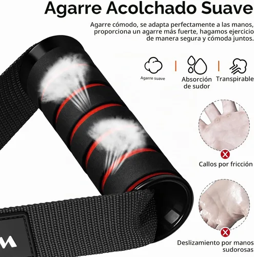 Vista 5 de Manijas de Ejercicio WALITO, Reemplazo de Accesorios de Cable para Equipo de Gimnasio en Casa, Sistema de Poleas, Pilates, Bandas de Resistencia