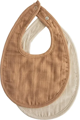 Vista 13 de mushie Babero de muselina para bebé, algodón suave para goteos, babas y alimentaciones infantiles, ajuste ajustable, paquete de 2