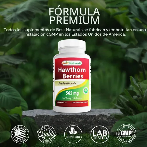 Vista 5 de Best Naturals Hawthorn Berry 565 mg 180 cápsulas (180 unidades (paquete de 1))