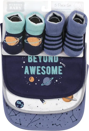 Vista 61 de Hudson Baby Conjunto de babero y calcetines unisex de algodón para bebé