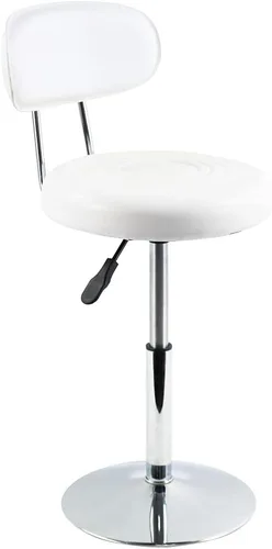 Vista 8 de FURWOO Silla giratoria de piel sintética negra Mini taburete de peluquería con respaldo para manicura, tatuaje y uso de oficina