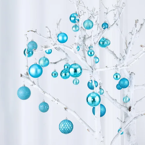 Vista 8 de LANGXUN 36 piezas de esferas de decoración de árbol de Navidad azul ácido, bolas de Navidad, decoración de Navidad 2025, adornos de Navidad