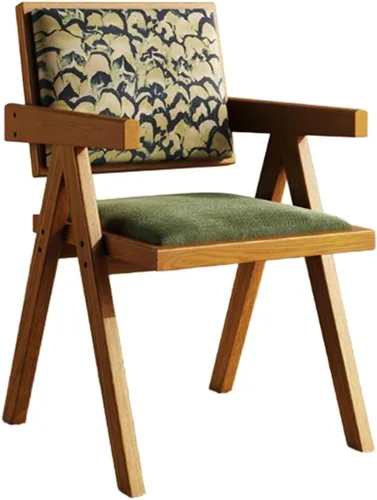 Vista 29 de YVYKFZD Juego de sillas de comedor de madera maciza, sillas de cocina sin brazos, silla de comedor tapizada con respaldo, sillón de terciopelo
