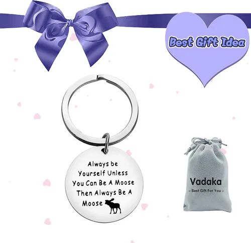 Vista 7 de Divertida joyería inspiradora para los amantes de los alces, llavero de motivo, regalo de joyería de alce, regalo para mejor amigo, graduación