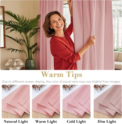 Vista 3 de H.VERSAILTEX Cortinas Opacas con Aislamiento Térmico, Paneles de Tratamiento de Ventanas que Oscurecen la Habitación, Cortinas Opacas para Sala