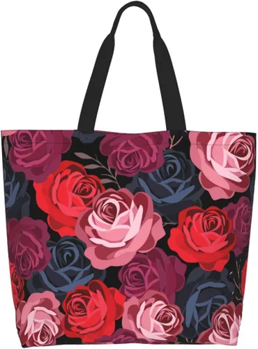 Vista 14 de Bolsa de compras reutilizable para mujer, bolsa de lona para compras casual, bolsa de hombro para viajes, playa y compras, regalos de Navidad