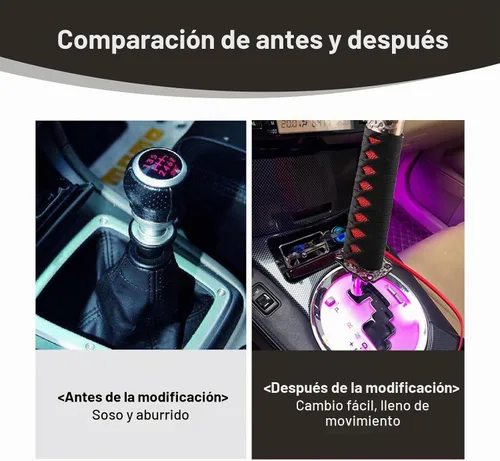 Vista 6 de 1 cabezal de cambio Katana Samurai para automóvil, funda protectora para perilla de palanca de cambios de 6.1 pulgadas con 4 adaptadores, palanca