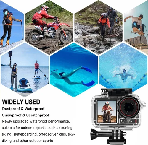 Vista 6 de BO&DQQ Carcasa Subacuática Impermeable Compatible con DJI Osmo Action 5 Pro/Action 4/Action 3, Funda de Cubierta de Buceo de 50 m/164 pies con Kit