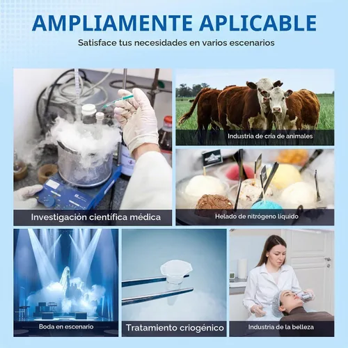 Vista 7 de CXRCY Contenedor criogénico de aleación de aluminio 3L de nitrógeno líquido (LN2) Dewar, tanque Dewar con 6 recipientes y bolsa de transporte