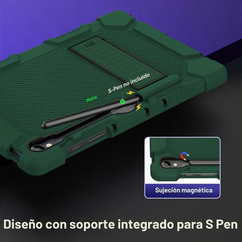 Vista 6 de Funda para Samsung Galaxy Tab S10 Lite/ S10 FE/ S9 FE 5G 10.9 Pulgadas/Galaxy Tab S9 11 Pulgadas 2023, Funda Protectora a Prueba de Golpes con Verde