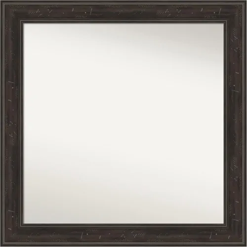 Vista 38 de Amanti Art Espejo de baño marrón para sobre el fregadero, 24 x 24 pulgadas, espejo de tocador cuadrado marrón Caleb, marco de madera rústica