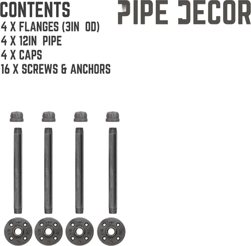 Vista 9 de PIPE DECOR Perchero industrial de tubería montado en la pared, exhibición de ropa para armario comercial o residencial, resistente, rústico