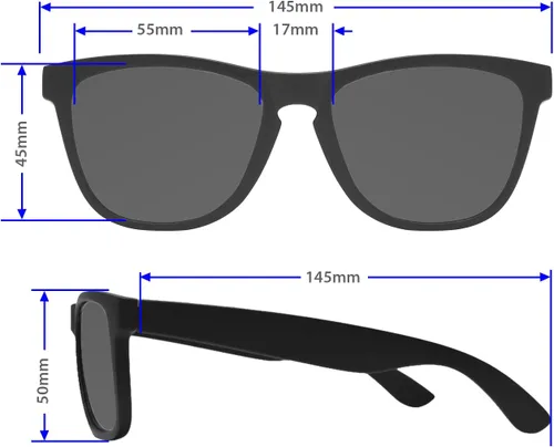 Vista 5 de PZ - Gafas de sol cuadradas polarizadas con marco transparente para mujer y hombre - Lente de espejo de color con protección UV - Retro Sports Beach