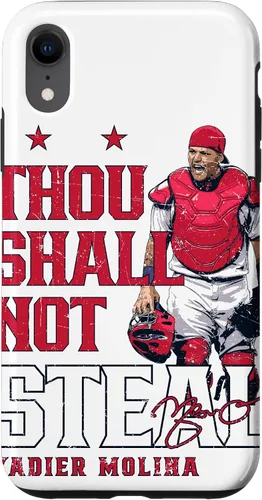 Vista 25 de Thou Shall Not Steal Yadier Molina St Louis MLBPA - Carcasa para iPhone 17