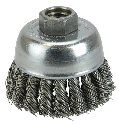 Vista 16 de Weiler 13286 Cepillo de alambre de alambre de una hilera de 2-3/4 pulgadas, relleno de acero de 0.020 pulgadas, tuerca UNC de 5/8"-11, fabricado