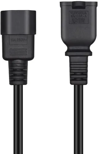 Vista 3 de Cable de alimentación C14 a 5-15R de 0.3 ft (0.32 pies), cable adaptador de corriente estándar de 18 AWG NEMA 5-15R a IEC320 C14