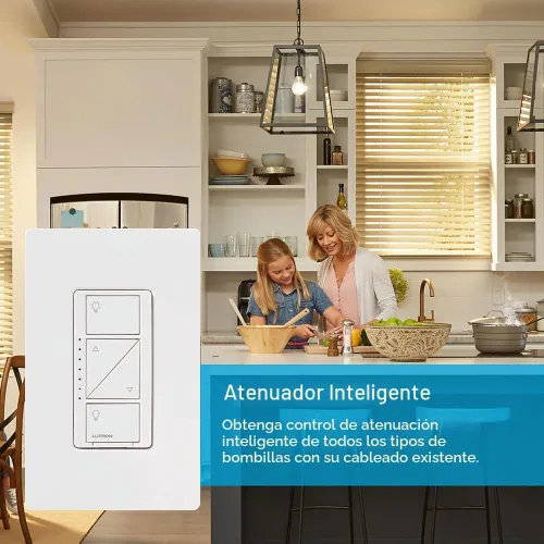 Vista 7 de Lutron Caseta - Interruptor de atenuación inteligente original (requiere Lutron Smart Hub), para luces LED, 150 vatios, un solo polo/3 vías, no Negro