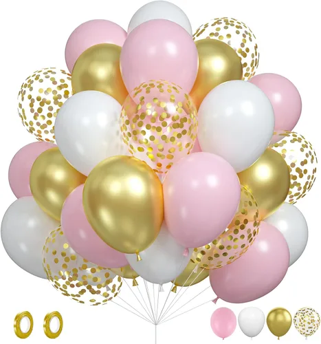 Vista 32 de Set de globos de albaricoque, 60 unidades de globos de albaricoque dorado y blanco, globos de látex de albaricoque desnudo de 12 pulgadas, globos