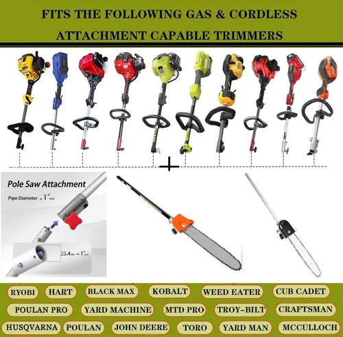 Vista 6 de Kerlista Accesorio de sierra de poste de repuesto compatible con Weed Eater Snapper dewalt Craftsman Ryobi John Deere Worx Troy-Bilt y Homelite