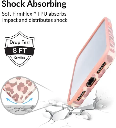 Vista 4 de VELVET CAVIAR Funda compatible con iPhone XR, estampado de leopardo, guepardo, rosa rubor, [probada en caídas de 8 pies] con forro de microfibra
