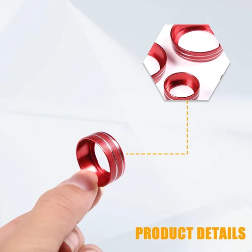 Vista 7 de Cobertura de Botón de Perilla de Volumen de AC para Consola Central Compatible con Chevrolet Corvette C7 2014-2019 Aleación de Aluminio Cobertura