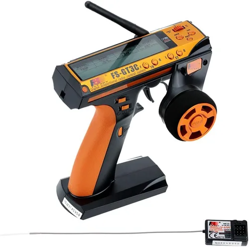 Vista 2 de GoolRC Flysky FS-GT3C Transmisor RC 2.4Ghz 3CH LCD Control remoto con receptor FS-GR3E para coche RC barco (negro)