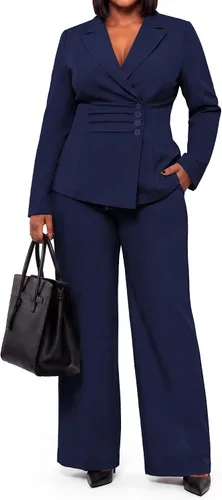 Vista 10 de CXXQ Conjunto de 2 piezas para mujer, talla grande, para negocios, casual Negro
