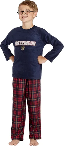 Vista 5 de HARRY POTTER Gryffindor Lion Christmas Plush Holiday Pajama Set, Navy