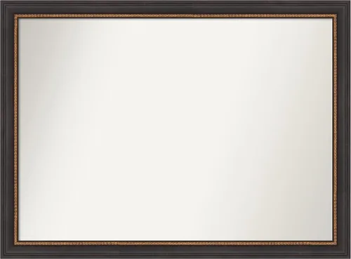 Vista 44 de Amanti Art Espejo de baño negro para sobre el fregadero, 23 x 23 pulgadas, espejo cuadrado negro Ashton, marco de madera tradicional mediano, se