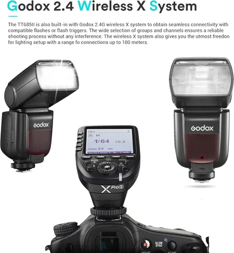 Vista 4 de Godox TT685II TT685II-S Flash para Sony, 2.4G TTL Flash externo Speedlite HSS 1/8000s GN60, bloqueo de liberación rápida, conversión instantánea TCM