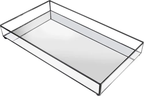 Vista 5 de J Devlin - Bandeja de cristal con espejo para tocador de baño, decoración TRA 108
