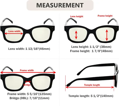 Vista 4 de Eyekepper Gafas de lectura para mujeres con bloqueo de luz azul, diseño retro, lectores de computadora - negro Negro-2002