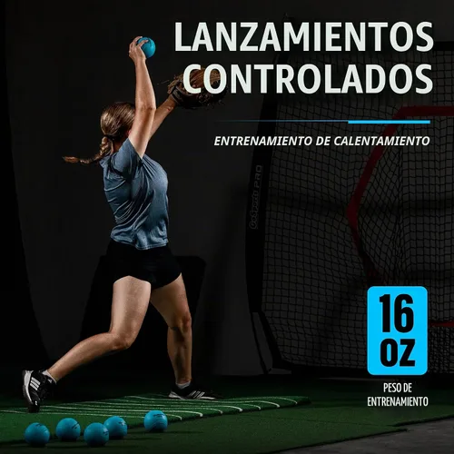 Vista 4 de GoSports 16 oz Weighted Training Softballs, 6 Pack - Choose Standard or PRO Pro - Azul